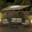 LED Cantilever Umbrella Sand White 400x300 cm