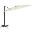 LED Cantilever Umbrella Sand White 400x300 cm