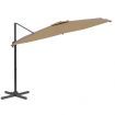 LED Cantilever Umbrella Taupe 400x300 cm