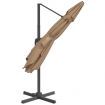 LED Cantilever Umbrella Taupe 400x300 cm