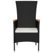 Garden Chairs with Cushions 4 pcs Poly Rattan Black