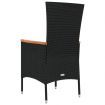 Garden Chairs with Cushions 4 pcs Poly Rattan Black