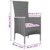 Garden Chairs with Cushions 4 pcs Poly Rattan Black