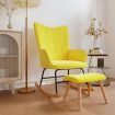 Rocking Chair with a Stool Mustard Yellow Fabric