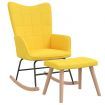 Rocking Chair with a Stool Mustard Yellow Fabric