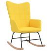 Rocking Chair with a Stool Mustard Yellow Fabric