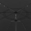 Outdoor Parasol with LED Lights and Metal Pole 400 cm Black
