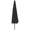 Outdoor Parasol with LED Lights and Metal Pole 400 cm Black
