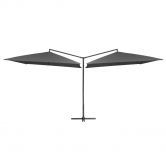 Double Parasol with Steel Pole 250x250 cm Anthracite