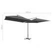 Double Parasol with Steel Pole 250x250 cm Anthracite