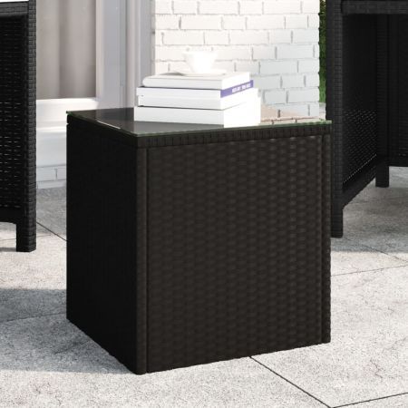 Side Table Black 40x37x40.5 cm Poly Rattan