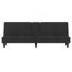 Sofa Bed with Cup Holders Black Velvet