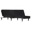 Sofa Bed with Cup Holders Black Velvet