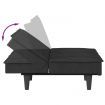 Sofa Bed with Cup Holders Black Velvet