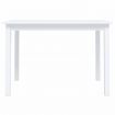 Dining Table White 114x71x75 cm Solid Rubber Wood