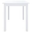 Dining Table White 114x71x75 cm Solid Rubber Wood