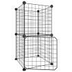 8-Panel Pet Cage with Door Black 35x35 cm Steel