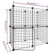 12-Panel Pet Cage with Door Black 35x35 cm Steel