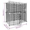 12-Panel Pet Cage with Door Black 35x35 cm Steel