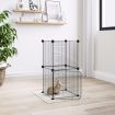 8-Panel Pet Cage with Door Black 35x35 cm Steel