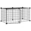 8-Panel Pet Cage with Door Black 35x35 cm Steel