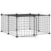 12-Panel Pet Cage with Door Black 35x35 cm Steel