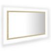 LED Bathroom Mirror Sonoma Oak 80x8.5x37 cm Acrylic