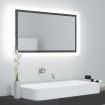 LED Bathroom Mirror High Gloss Grey 80x8.5x37 cm Acrylic