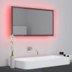 LED Bathroom Mirror High Gloss Grey 80x8.5x37 cm Acrylic