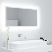 LED Bathroom Mirror White 90x8.5x37 cm Acrylic