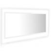 LED Bathroom Mirror High Gloss White 100x8.5x37 cm Acrylic