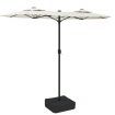 Double-Head Parasol Sand White 316x240 cm