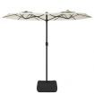 Double-Head Parasol Sand White 316x240 cm
