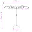 Double-Head Parasol Sand White 316x240 cm