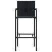 Bar Stools 4 pcs Black Poly Rattan