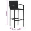 Bar Stools 4 pcs Black Poly Rattan