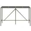 Bar Table with Glass Top Grey 180x70x110 cm Poly Rattan