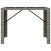 Bar Table with Glass Top Grey 145x80x110 cm Poly Rattan