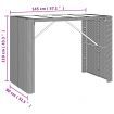 Bar Table with Glass Top Grey 145x80x110 cm Poly Rattan