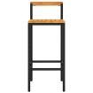 Bar Stools 2 pcs Black Poly Rattan and Solid Wood Acacia