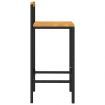 Bar Stools 4 pcs Black Poly Rattan and Solid Wood Acacia