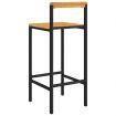 Bar Stools 4 pcs Black Poly Rattan and Solid Wood Acacia