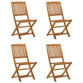 Folding Garden Chairs 4 pcs Solid Eucalyptus Wood