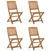 Folding Garden Chairs 4 pcs Solid Eucalyptus Wood