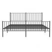 Metal Bed Frame with Headboard and Footboard Black 183x203 cm King