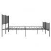 Metal Bed Frame with Headboard and Footboard Black 183x203 cm King