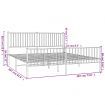 Metal Bed Frame with Headboard and Footboard Black 183x203 cm King