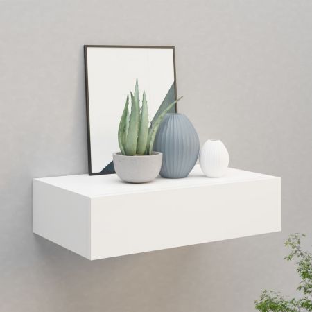 Wall-mounted Drawer Shelf White 40x23.5x10cm MDF