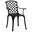 Garden Chairs 4 pcs Cast Aluminium Black