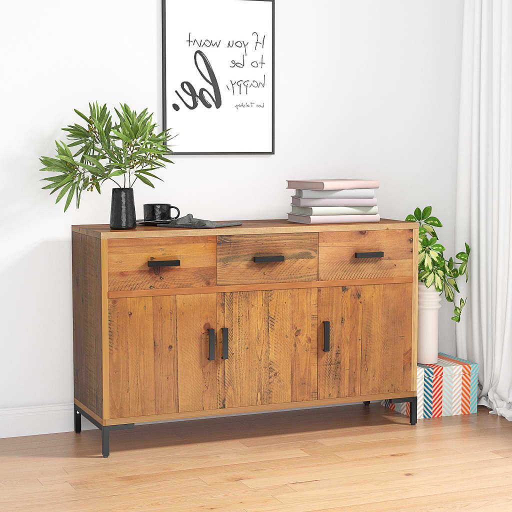 Sideboard Brown 110x35x70 cm Solid Pinewood